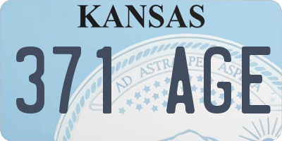 KS license plate 371AGE