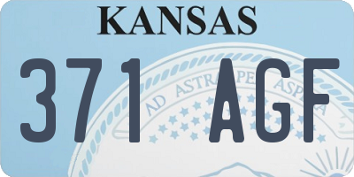 KS license plate 371AGF