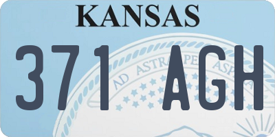 KS license plate 371AGH