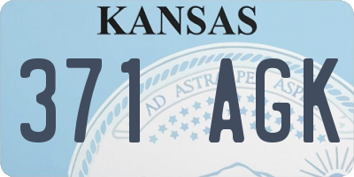 KS license plate 371AGK