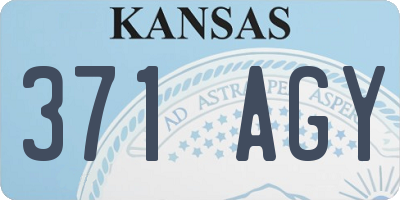 KS license plate 371AGY