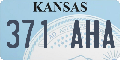 KS license plate 371AHA