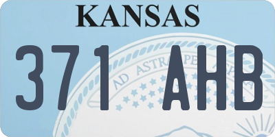 KS license plate 371AHB