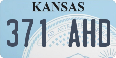 KS license plate 371AHD