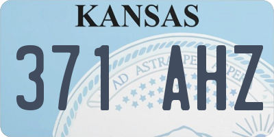 KS license plate 371AHZ
