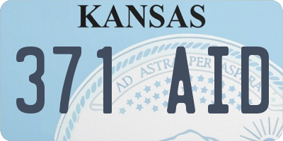 KS license plate 371AID