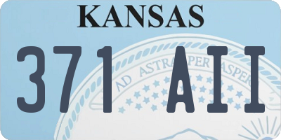 KS license plate 371AII