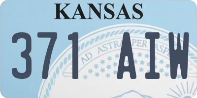 KS license plate 371AIW