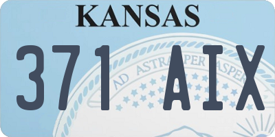 KS license plate 371AIX