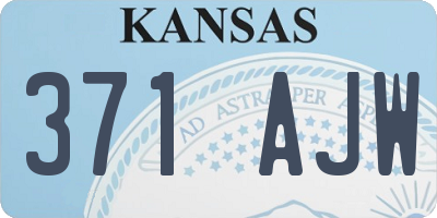 KS license plate 371AJW