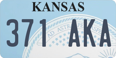 KS license plate 371AKA
