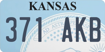 KS license plate 371AKB