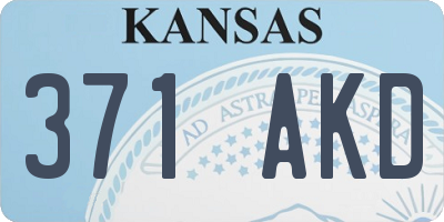 KS license plate 371AKD