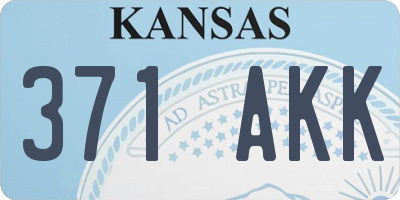 KS license plate 371AKK