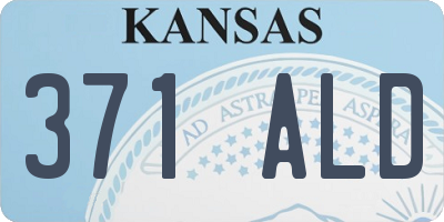 KS license plate 371ALD