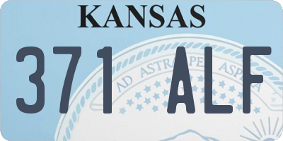 KS license plate 371ALF