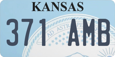 KS license plate 371AMB