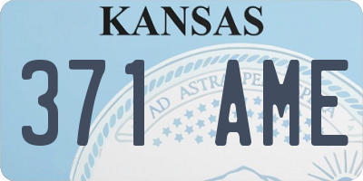 KS license plate 371AME