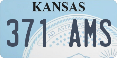 KS license plate 371AMS