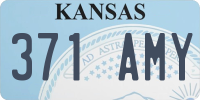 KS license plate 371AMY