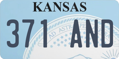 KS license plate 371AND