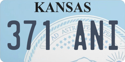KS license plate 371ANI