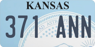 KS license plate 371ANN