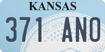 KS license plate 371ANO