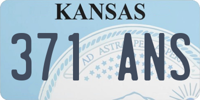 KS license plate 371ANS