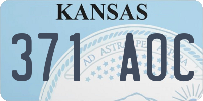 KS license plate 371AOC
