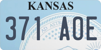 KS license plate 371AOE