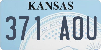 KS license plate 371AOU