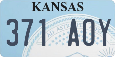KS license plate 371AOY
