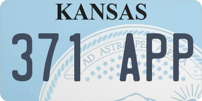 KS license plate 371APP