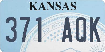 KS license plate 371AQK