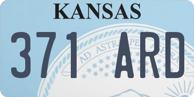 KS license plate 371ARD