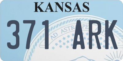 KS license plate 371ARK