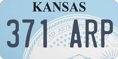 KS license plate 371ARP