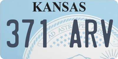 KS license plate 371ARV