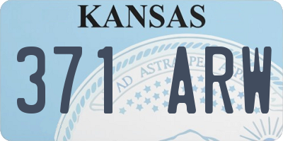 KS license plate 371ARW