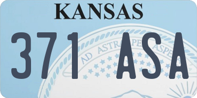 KS license plate 371ASA