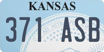 KS license plate 371ASB