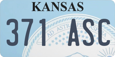 KS license plate 371ASC