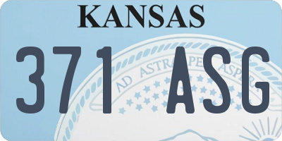 KS license plate 371ASG