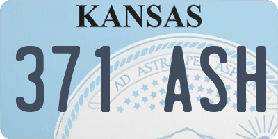 KS license plate 371ASH
