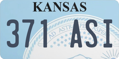 KS license plate 371ASI