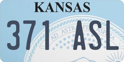 KS license plate 371ASL