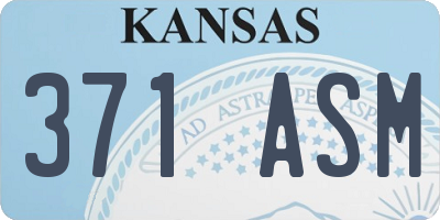 KS license plate 371ASM