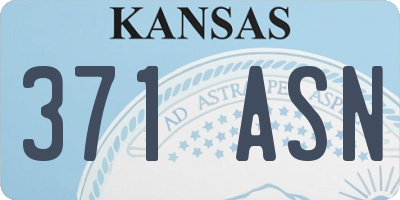 KS license plate 371ASN