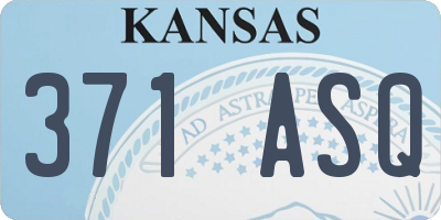 KS license plate 371ASQ